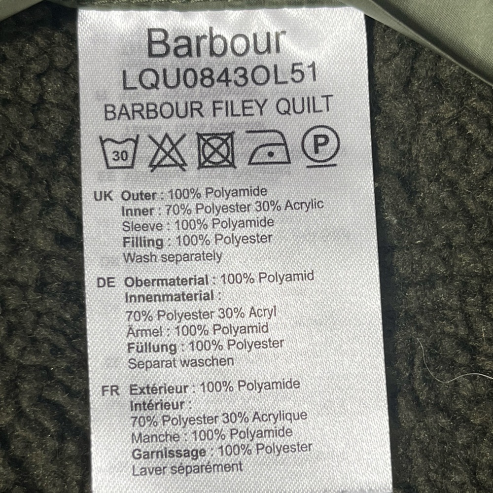 Barbour Filey Quilt Jacket/Coat Medium Sage Green - Picture 10 of 13